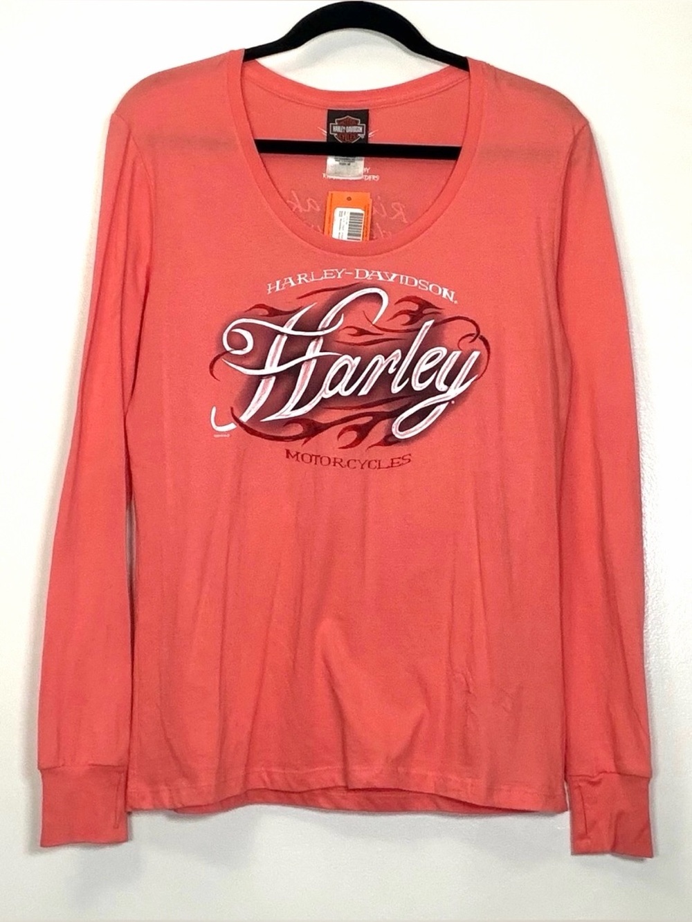 ๐ Harley-Davidson Coral Long Sleeve Women's Logo Tee